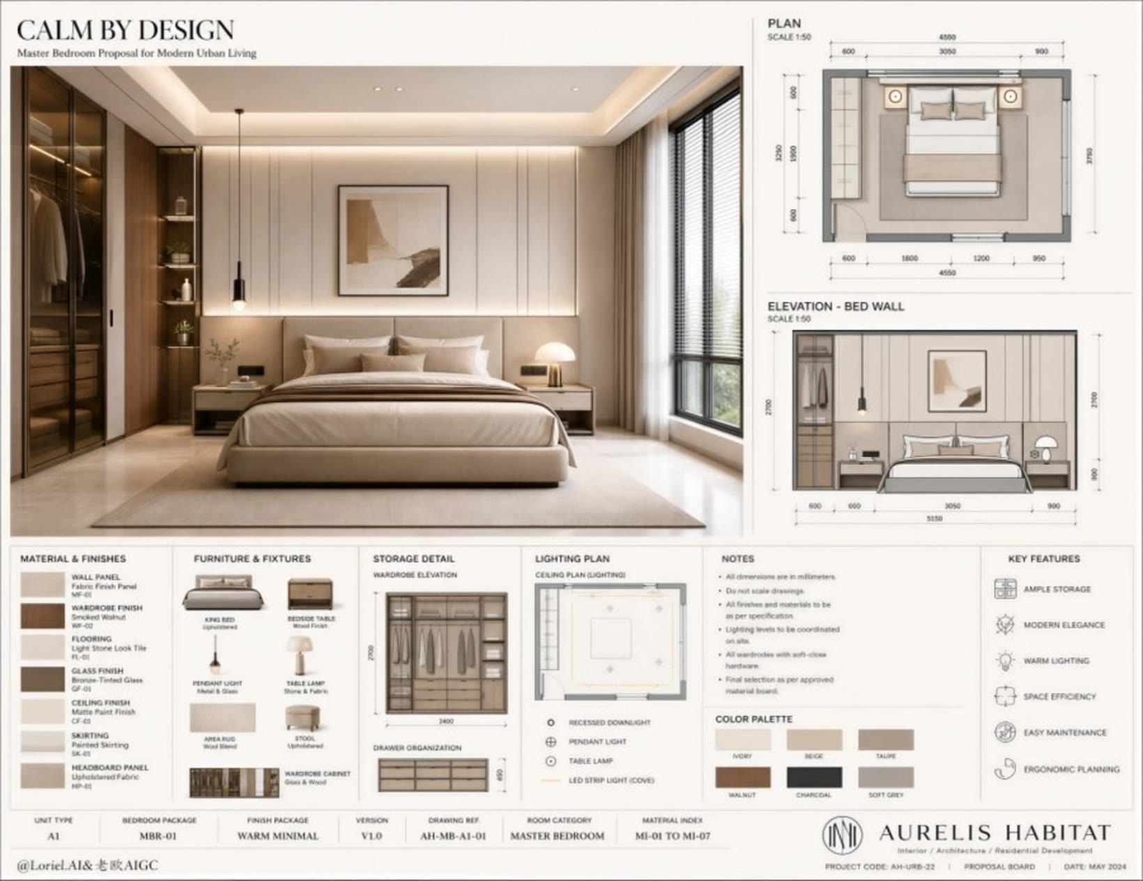 MASTER BEDROOM — DESIGN SCHEME